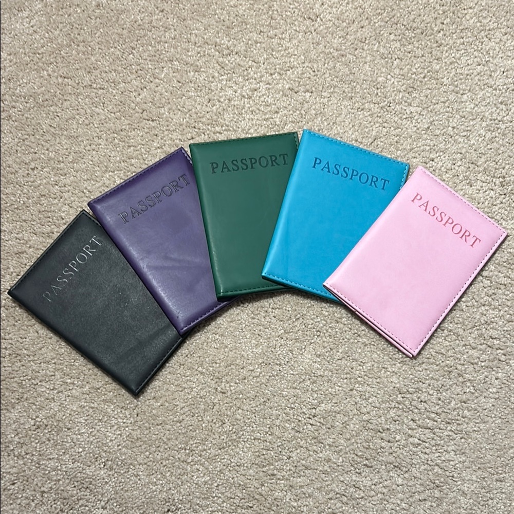 Colorful Passport Holders Set of 5 Passport cover sleeves